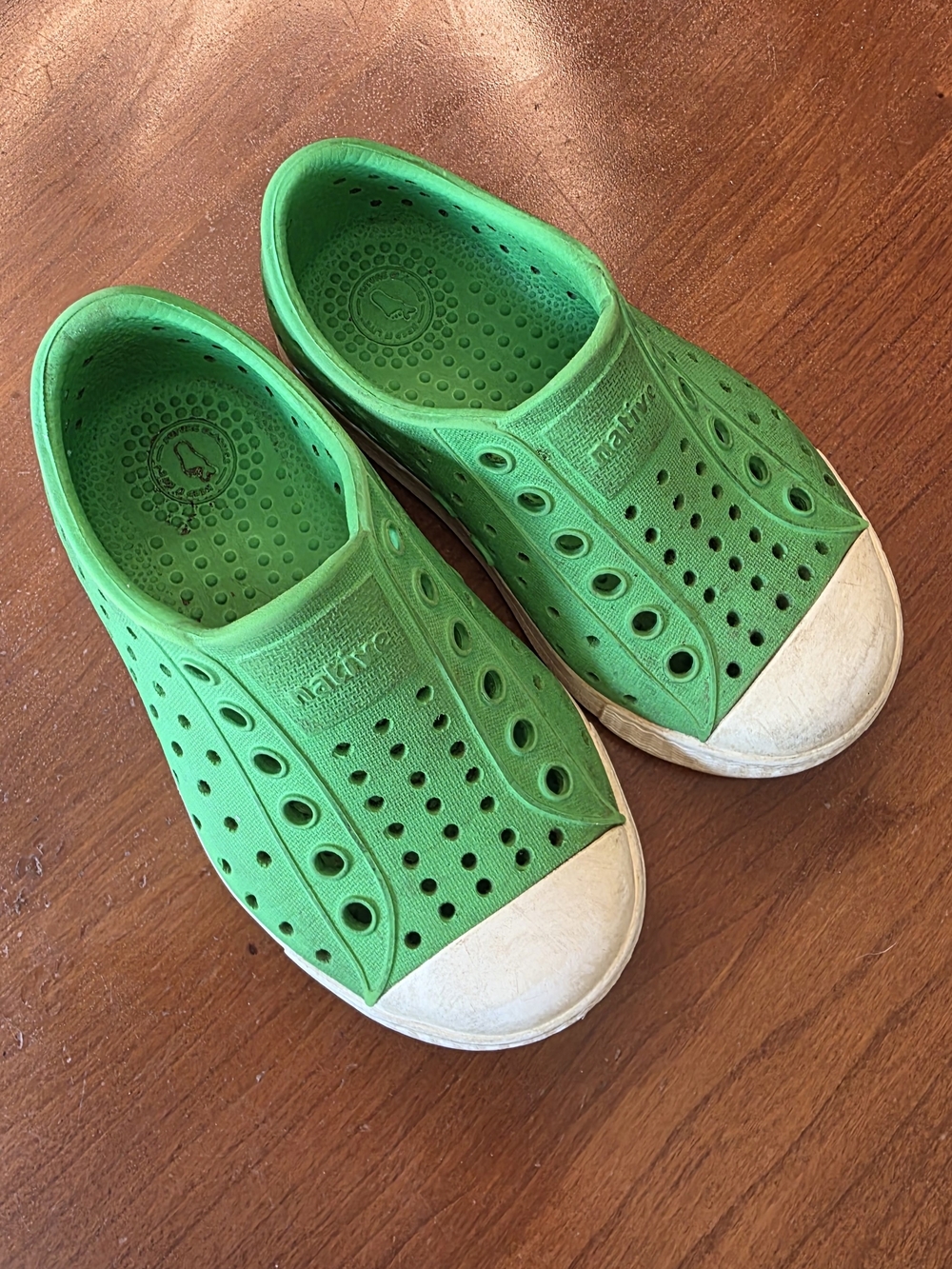 Native Jefferson Slip-On Kids Shoes in Green
